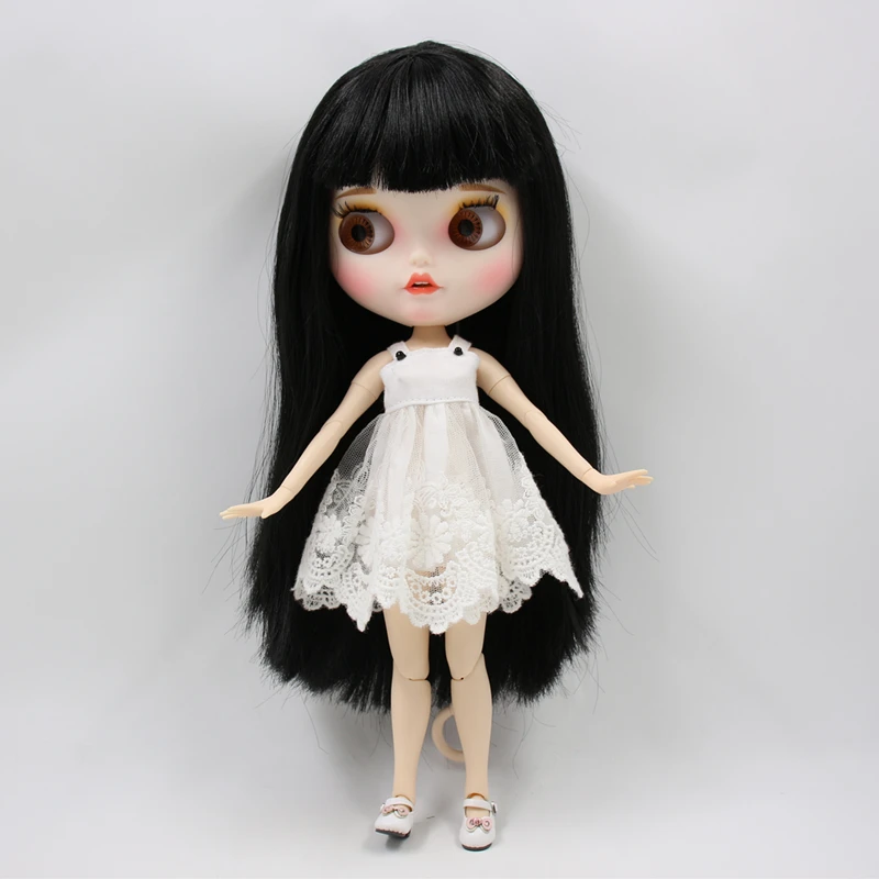 Ледяная кукла DBS Blyth 1/6 bjd белая кожа 19 сустав тела длинные прямые черные волосы и