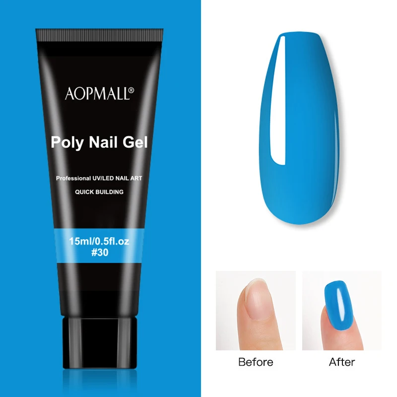 

6 Color Blue Series Poly Nail Gel 12 Pcs Soak Off Starter Nail Kit For Nail Extensions Acrylic Gel Polish Nails