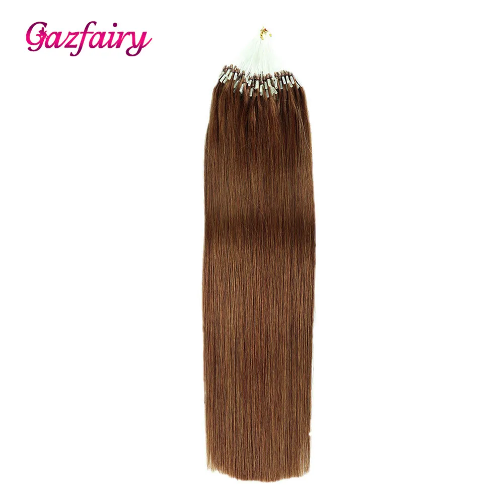 Gazfairy 16 &quot18&quot 20 &quot22&quot 1 г/локон 100 г прямые волосы на микро кольцах чистый цвет