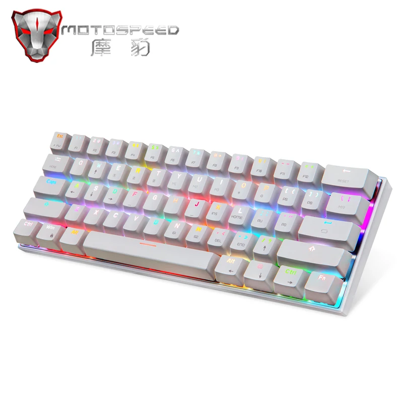 

Mini 60% Motospeed CK62 RGB Gaming Mechanical Keyboard 61 Keys USB Wired/Bluetooth Dual Mode LED Backlight For PC Computer Gamer