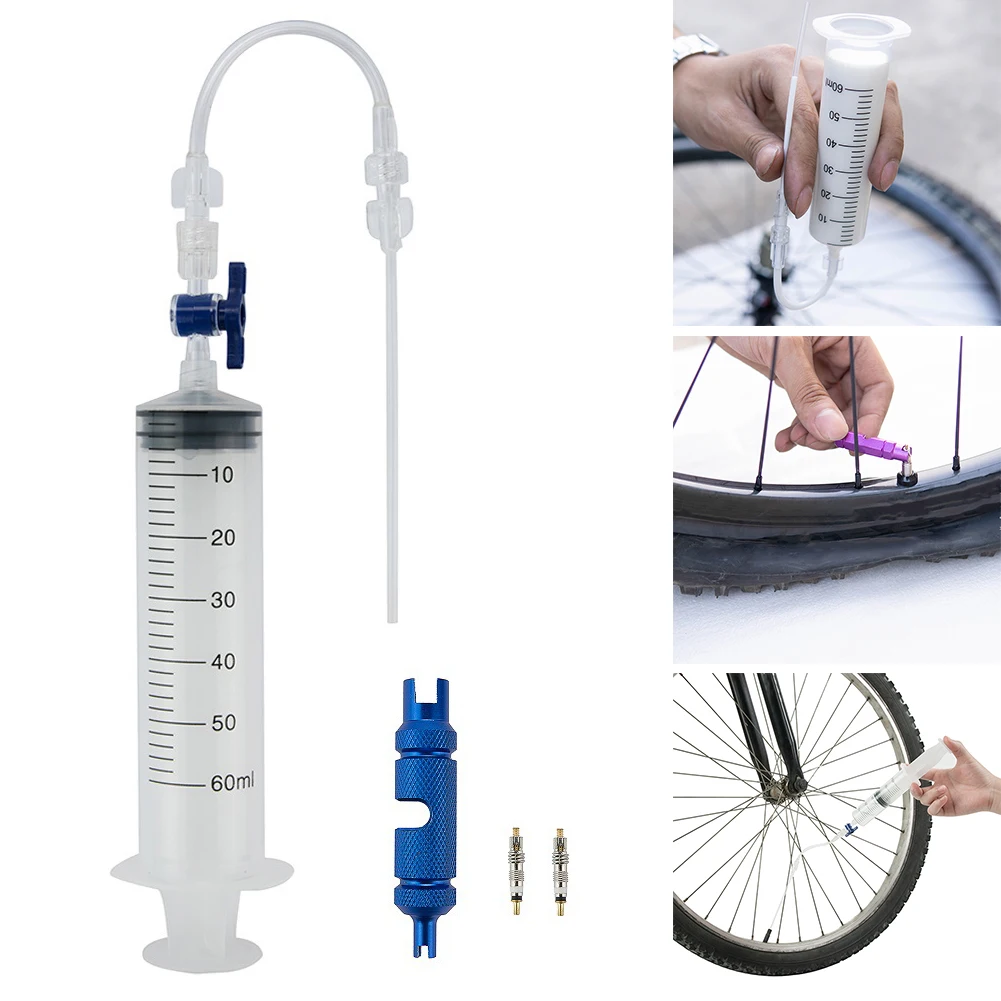 

Bike Vacuum Tire Repair Fluid Injection Tool Bicycle Equipment Switch Tubeless Tire Sealant Injector For Bicycle Repair Tool