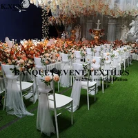 1 5x2m organza chiavari chair sash tie bow for banquet event party out door wedding decoration