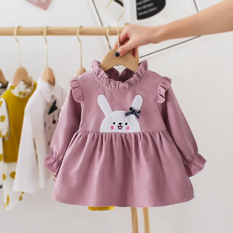 Детское платье с вышивкой демисезонное Хлопковое для девочек длинным рукавом