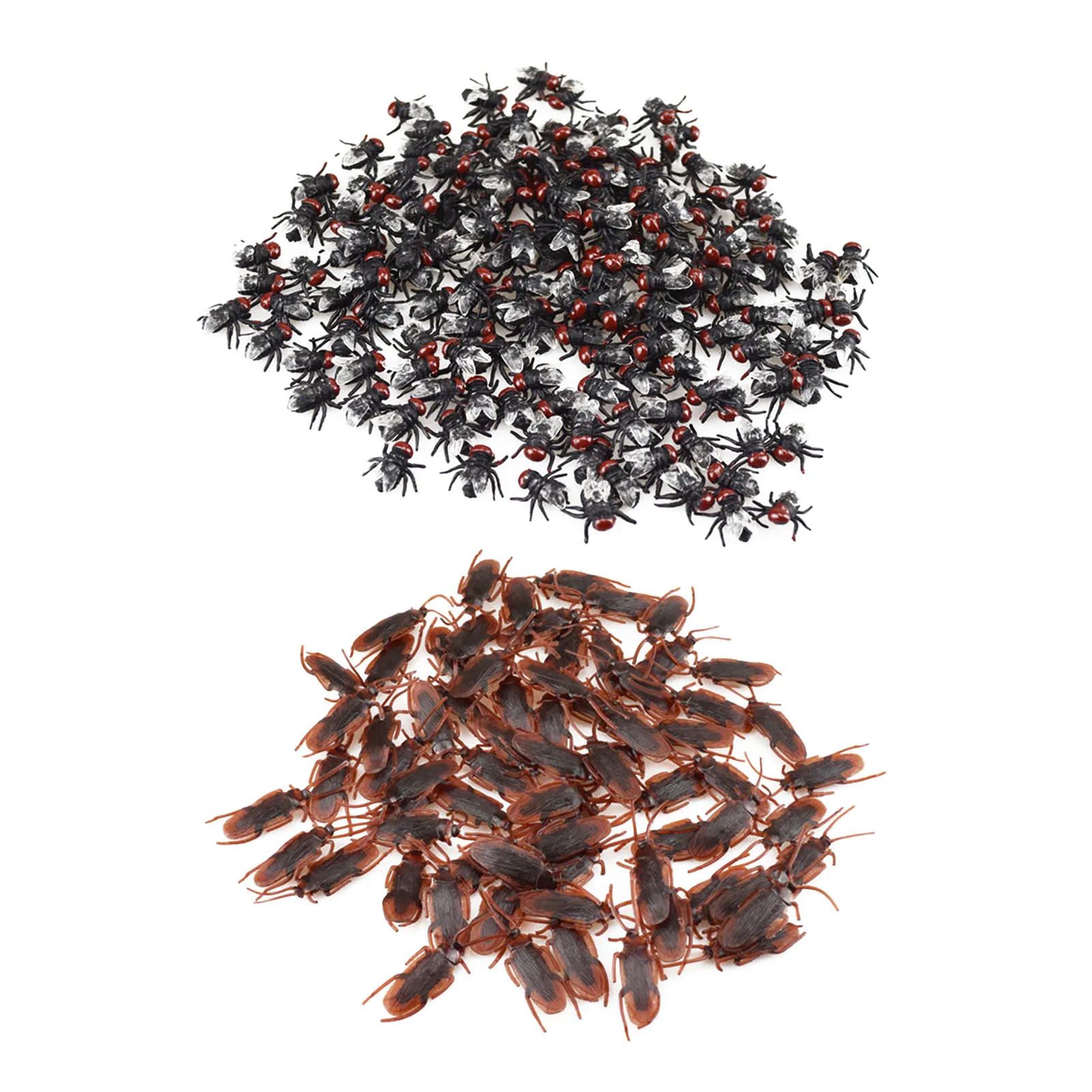 

100pcs Realistic Fake Simulation Fake Fly Cockroach Prank Prop Joke Halloween Decoration Toys Cool