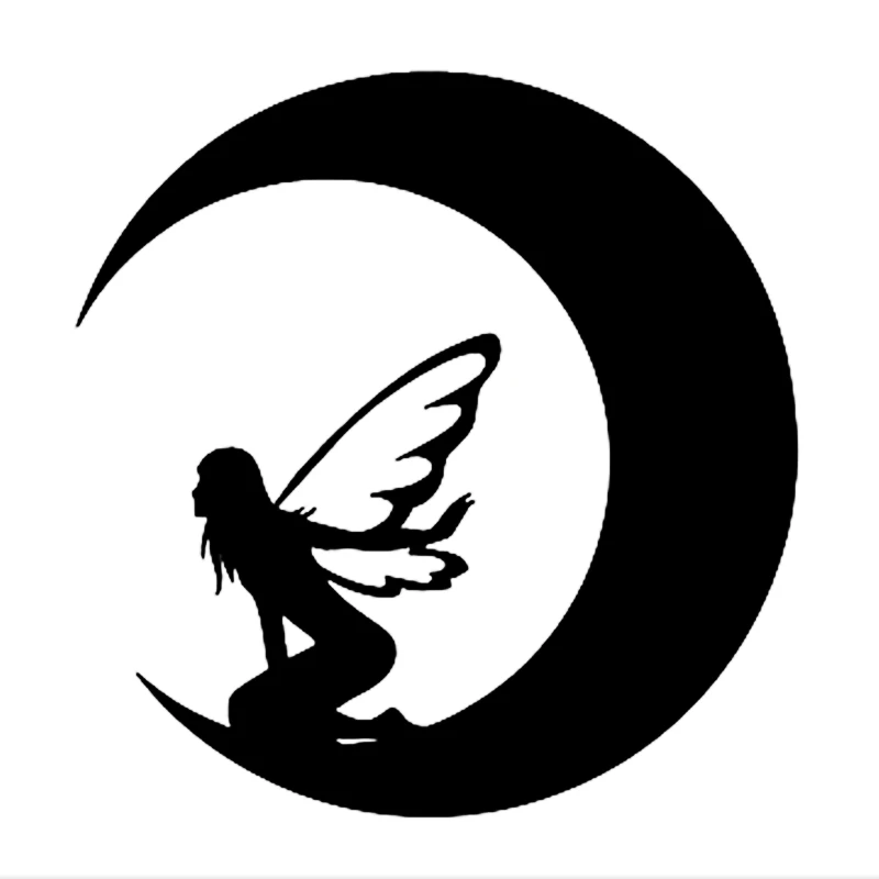 

Moon Fairy Fashion Beautiful Art Body Sticker Pvc Window Cool Decal Art Pattern Car Decoration Customizable Colors11.6cm*12cm