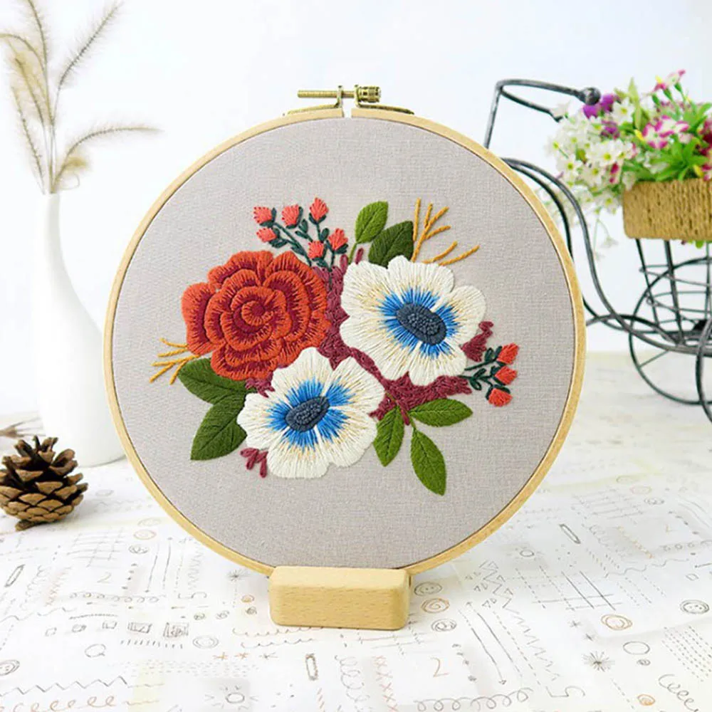 Сделай Сам Вышивка стартер цветочный узор вышивка крестиком набор рукоделие