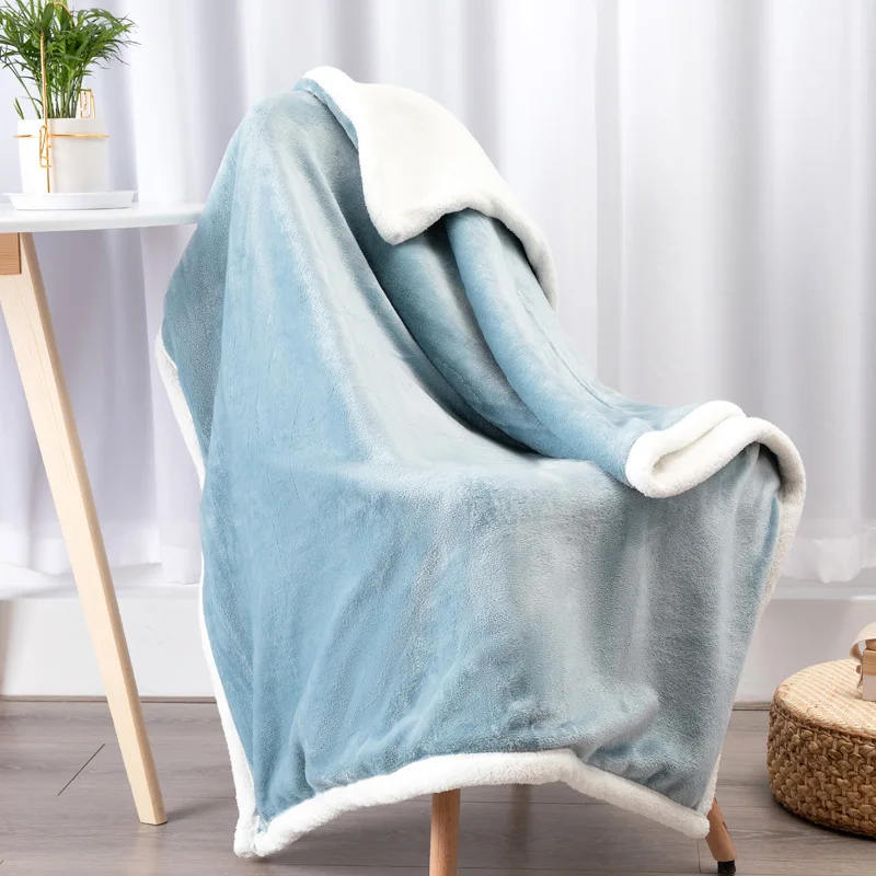 

80X100cm Winter Thick 2 layers Sherpa Coral Fleece Baby Blanket Kids Blanket Pink Strawberry Infant Bed Quilt