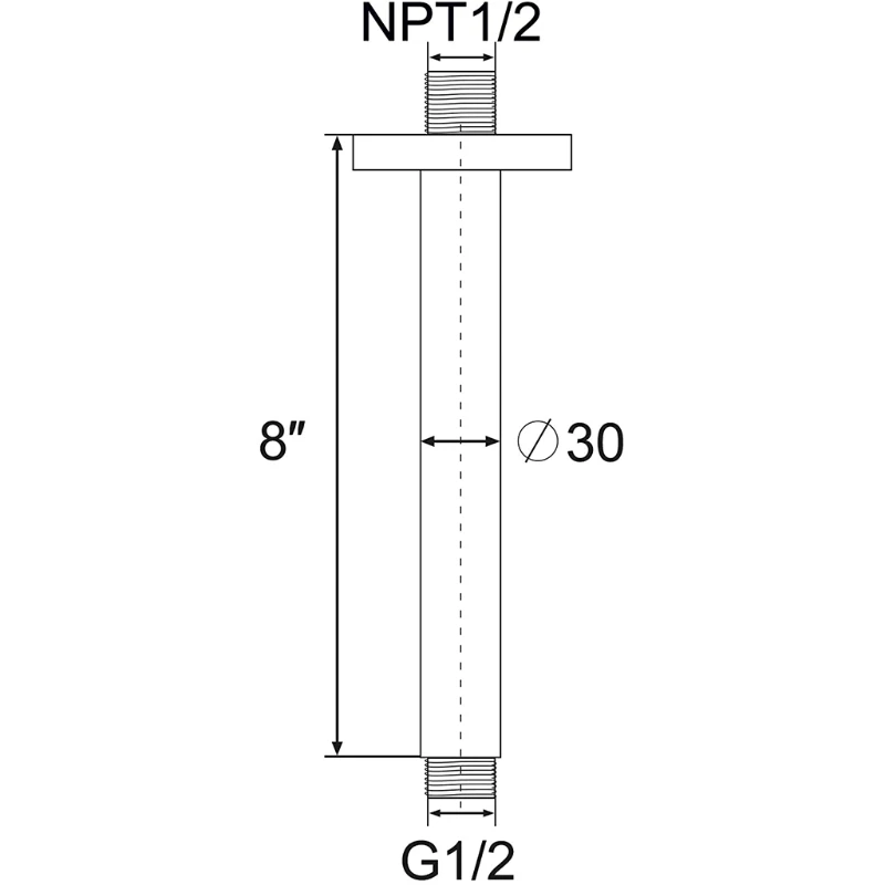 

Square Shower Arm Extension Pipe Brass High-quality Material Rust-proof&durable 85DB