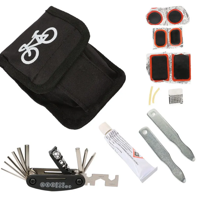 

Bicycle Repair Tools Kit Bike Accessories Portable Multi Tool Set With Pump Tire Patch Mountain Road BikeTire Auto Tool Set