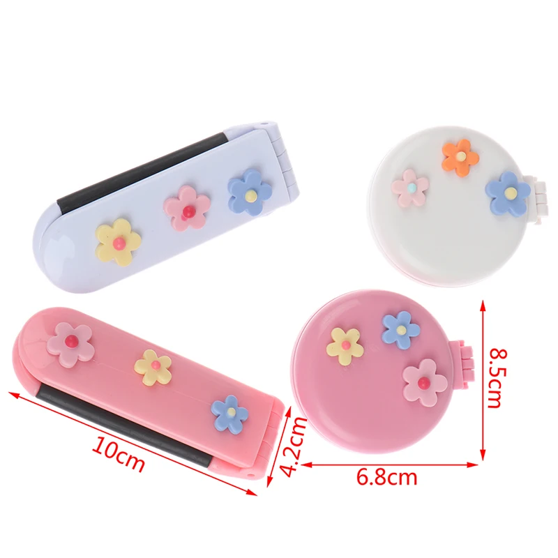 

1PCS Folding Comb Girl Hair Brush With Mirror Styling Tools 3 Colors Portable Round Pocket Small Size Travel Massage