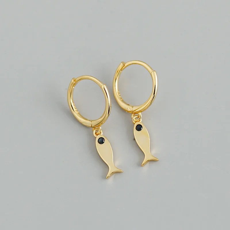 

YGRKLGA 100% 925 Sterling Silver Lovely Fish Pendant Drop Earrings for Women