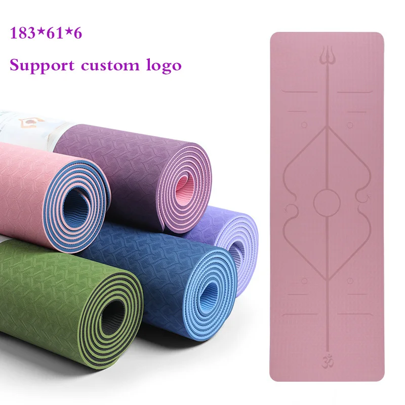 Коврик для йоги нескользящий коврик из термополиуретана с разметкой гимнастики