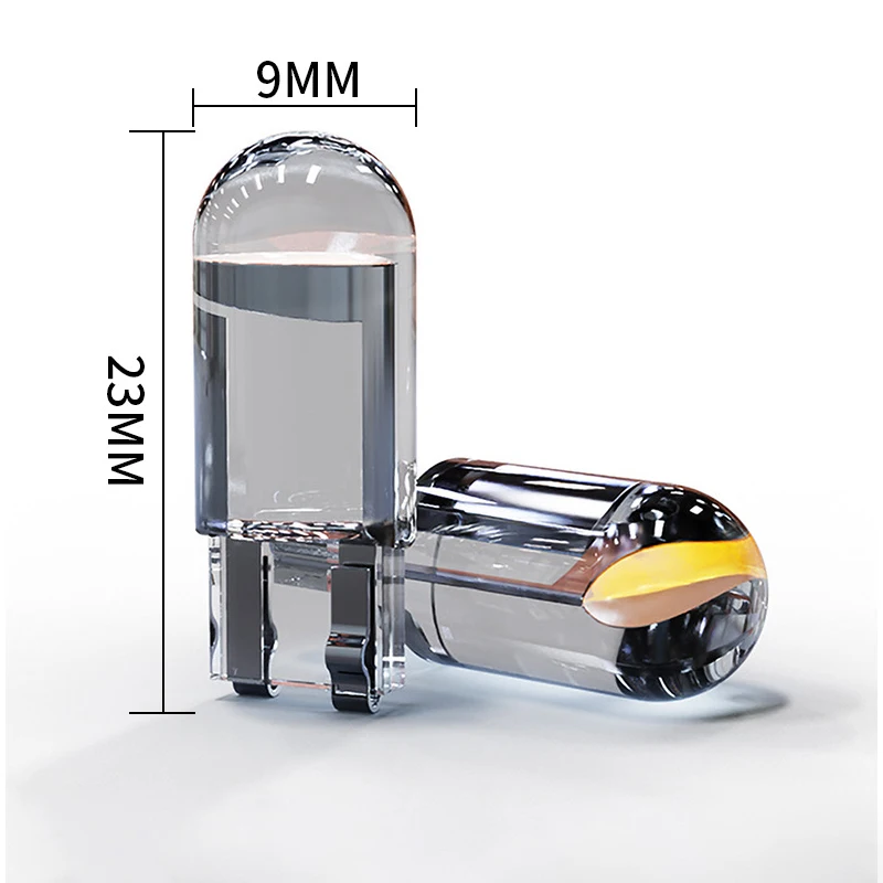 

2Pcs/10Pcs W5W 194 T10 Glass Housing Cob Car Led Light Bulb 6000K White Green Blue Red Wedge License Plate Lamp Dome Light White