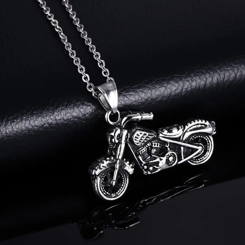 1 PC Vintage Gothic Motorcycle Necklace Ghost Rider Motor Bike Pendant For Men Jewelry Accessories Dropship New Arrival | Украшения и