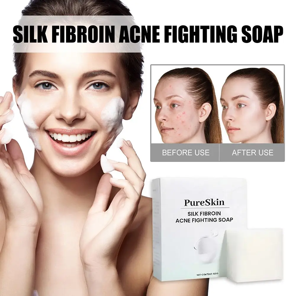 

Silk Protein Soap Skin Repair Oil Control Cleansing Soap Essence Soap Net Acne Moisturizing Repair Goat Milk Soap Handmade