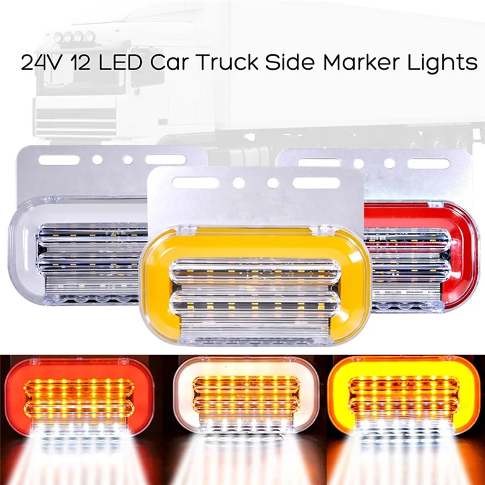 

1PC 24V 12 LED Car Truck Side Marker Lights External Signal Indicator Lamp Universal Car Side Maker Lights