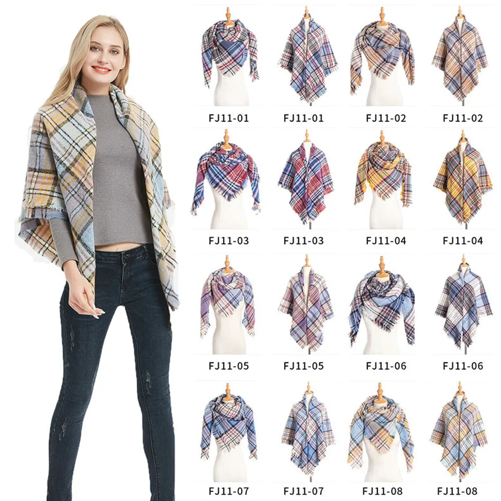 Новинка 2019 осенне-зимний женский шарф теплые кашемировые шарфы в клетку шали