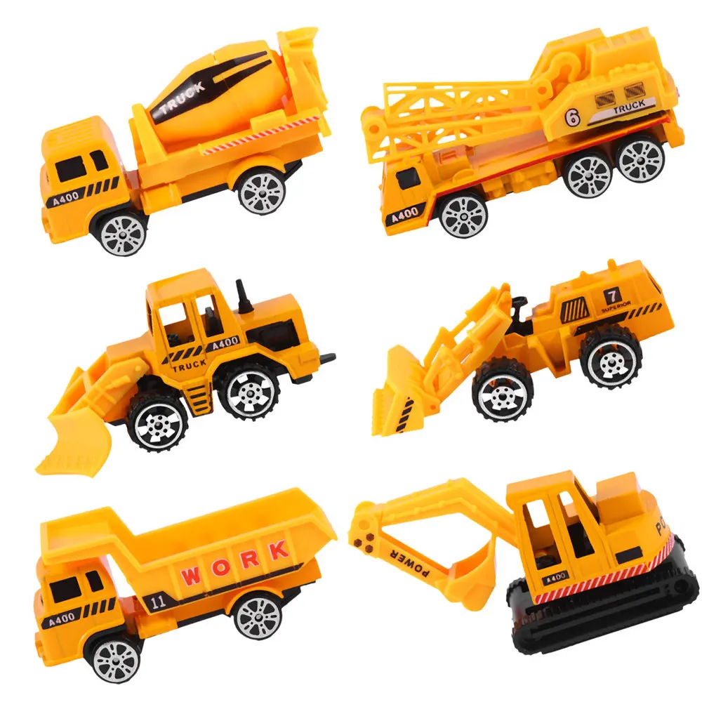

6pcs Engineering Truck Toys Inertia Control Toys Alloy Car Models Simulation Truck Set for Kids Children