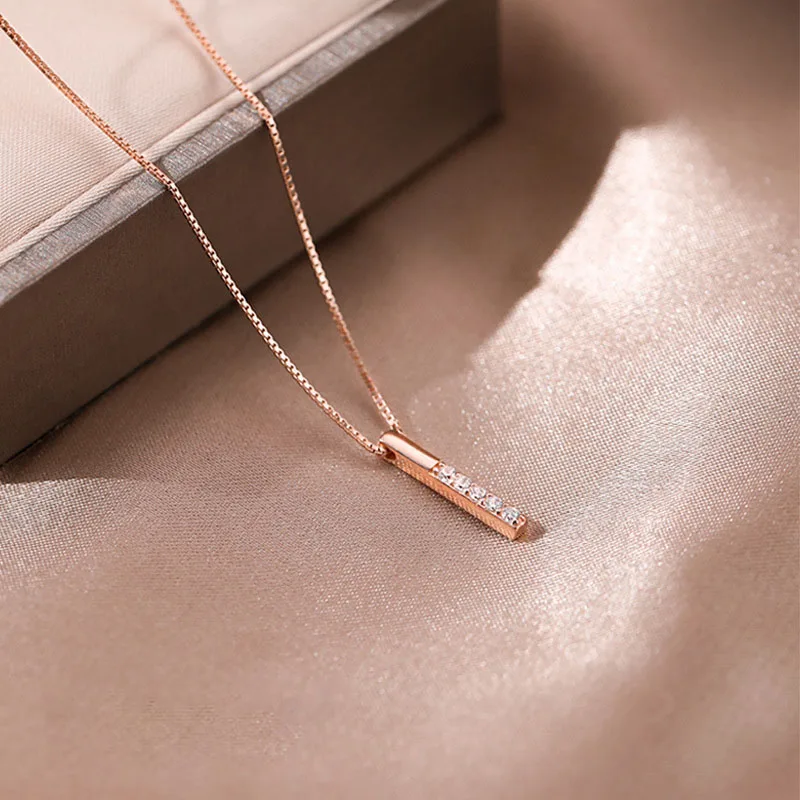 Xxixx 925 Серебряное геометрическое ожерелье с бриллиантами для женщин Длинная