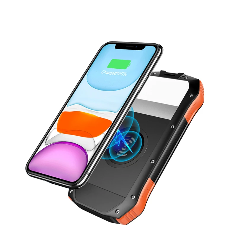 16000 мАч Солнечное зарядное устройство 10 Вт Qi Беспроводное для iPhone 11 pro Samsung PD 18