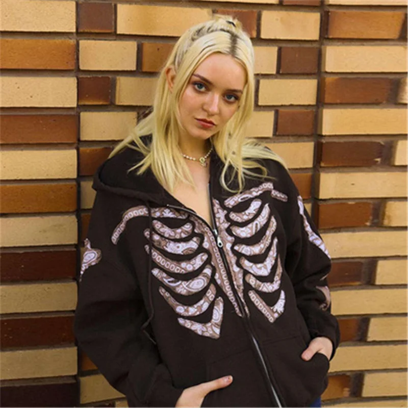 

women coats hoodie Sweatshirt Vintage winter clothes sweatwear sweat zip up hoodie cyber y2k Rhinestone Jacket Oversized