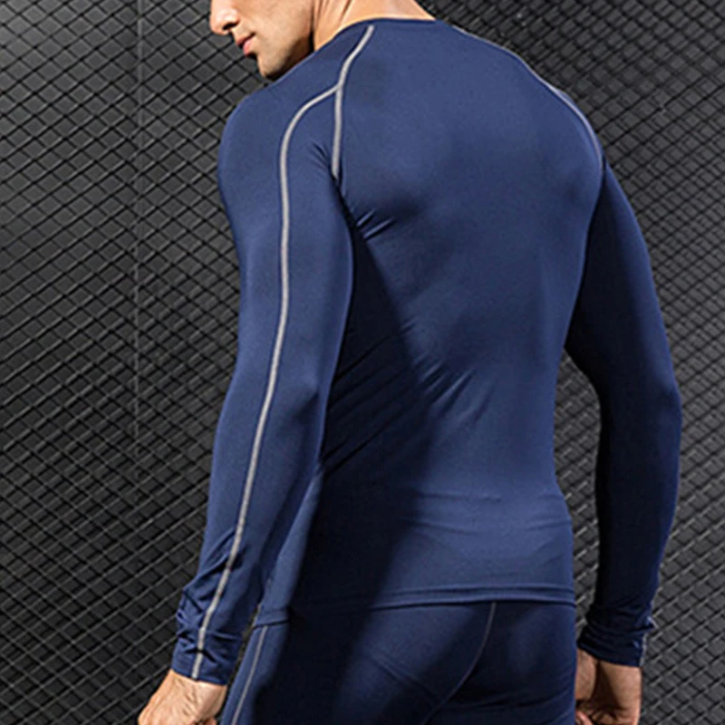 

Men Long Sleeve GYM Base Layer Compression T-Shirt Underwear Tops Bodybuilding
