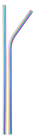 2rainbow0 Многоразовые металлические соломинки для питья, 10 цветов, 304 нержавеющая сталь, прямые изогнутые соломинки, вечерние, экологически чистые, барные принадлежности - Цвет: 2rainbow0