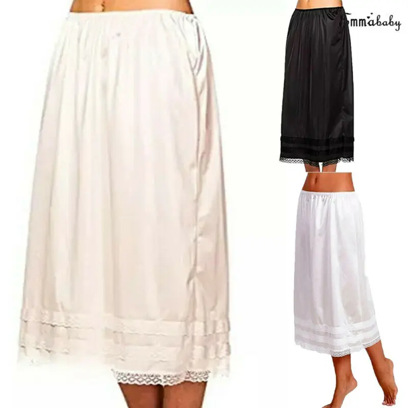Новая модная женская кружевная Нижняя юбка гладкая длинная защитная в стиле