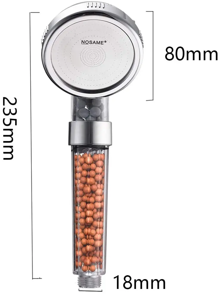 

2021 NEW Shower head, filter high-pressure water saving 3 modes spray hand held sprinkler, suitable for dry skin and hair.