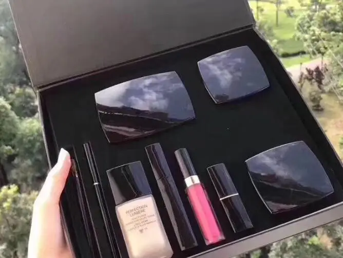 Набор для макияжа 9 в 1 с матовая губная помада пудра румяна тушь ресниц и бровей