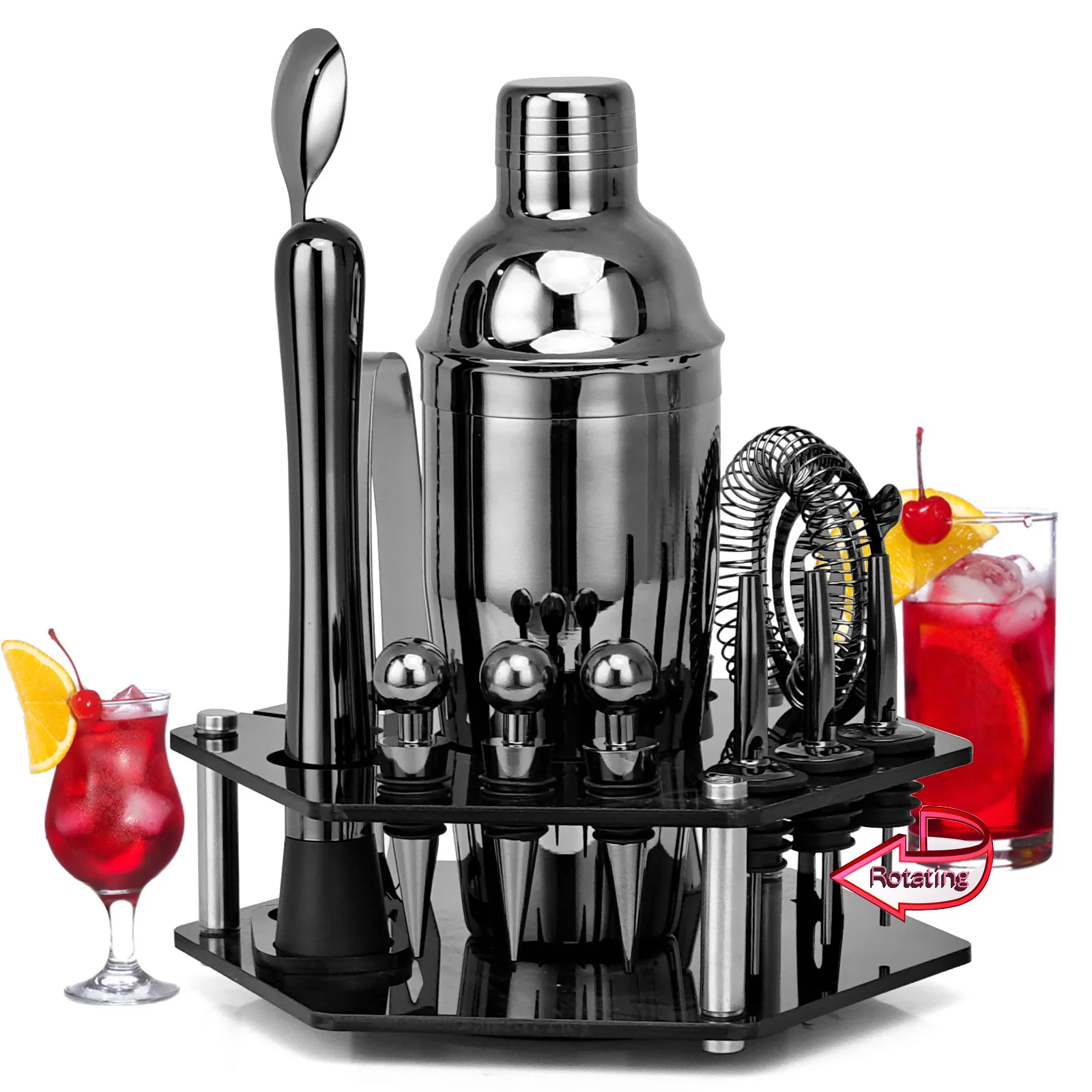 

Набор коктейльных шейкеров из нержавеющей стали, 14 шт.