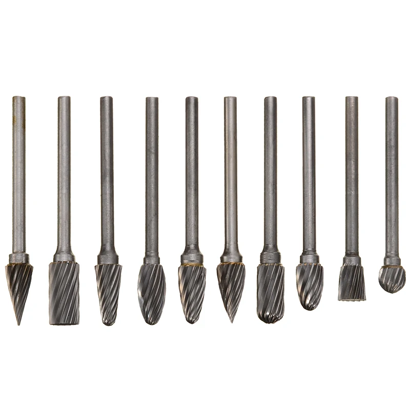 Новый 10 шт. 3 мм хвостовик Вольфрамовая сталь твердосплавные ротационные точки