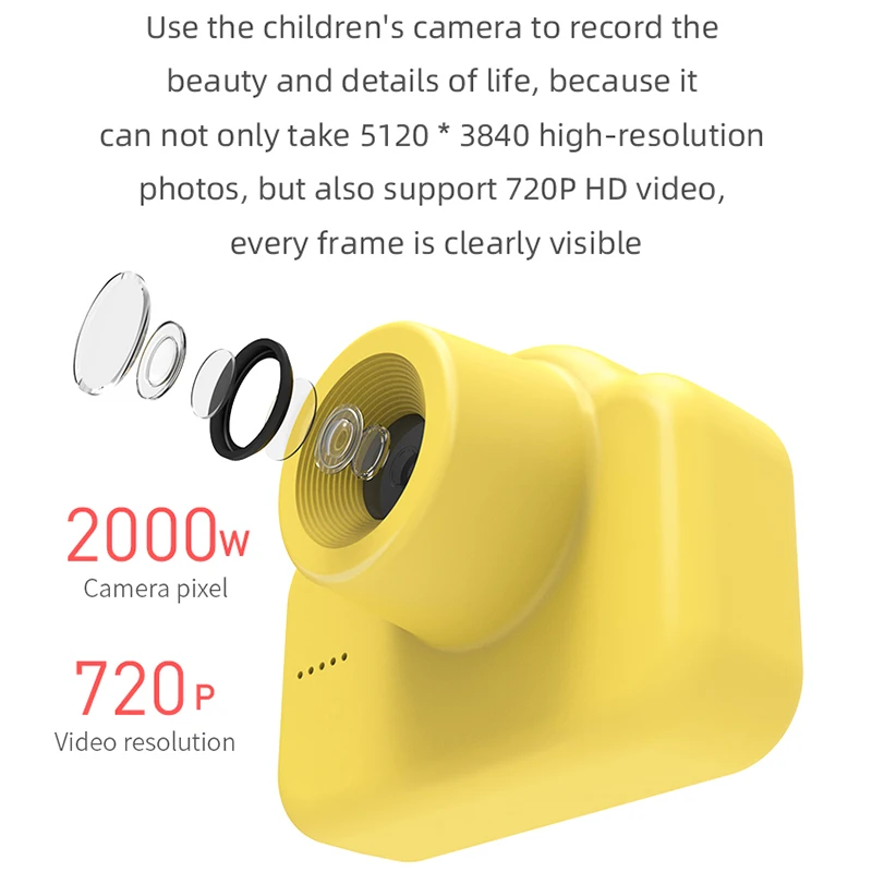 Детские Камера цифровая игрушки для детей забавная Двойной объектив с 2 дюймов HD