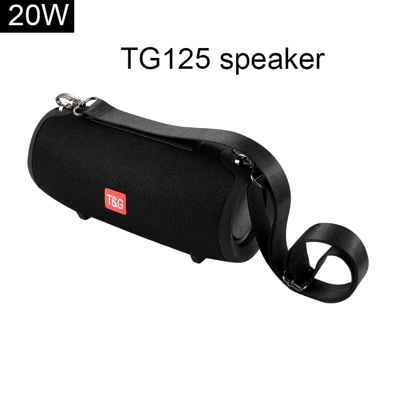 TG125 BLACK Действительно 40 Вт Bluetooth динамик Портативная колонка музыкальный плеер звуковая система бум коробка с fm-радио Aux TF сабву - Цвет: TG125 BLACK