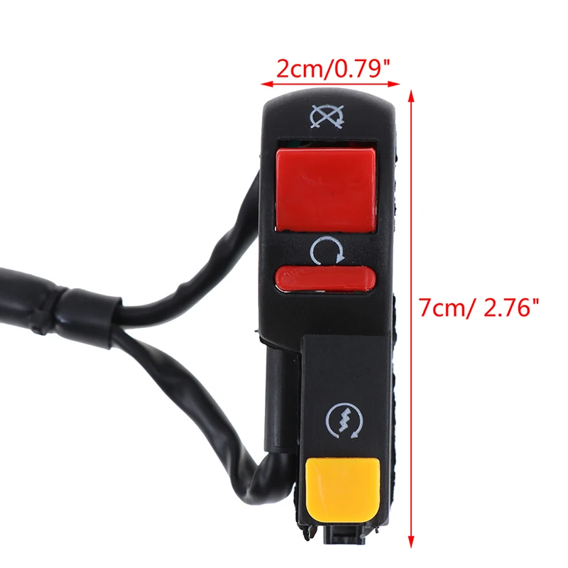 

Motorcycle Switch 22mm 7/8" Handlebar Electric Starter Start & Stop ATV ON/OFF Button Flameout with 4 Wire Connection