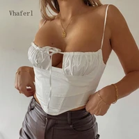 vhaferl summer woman sexy top short white camisole camis sleeveless vest slim fit backless streetwear 2021 new casual tops