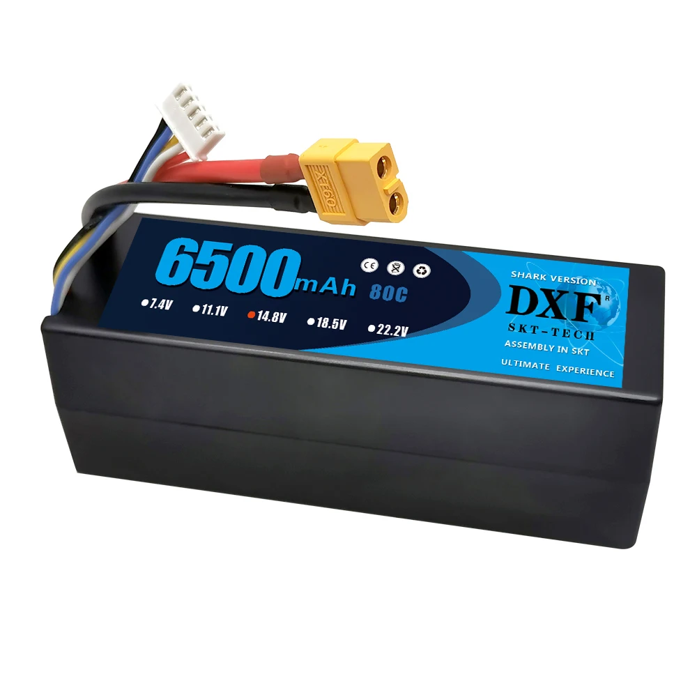 DXF POWER 6500mAh Lipo 4S 14.8V 80C 160C Hard Case Lithium Polymer Battery  battery for RC Car Boat Drone Robot FPV truck enlarge