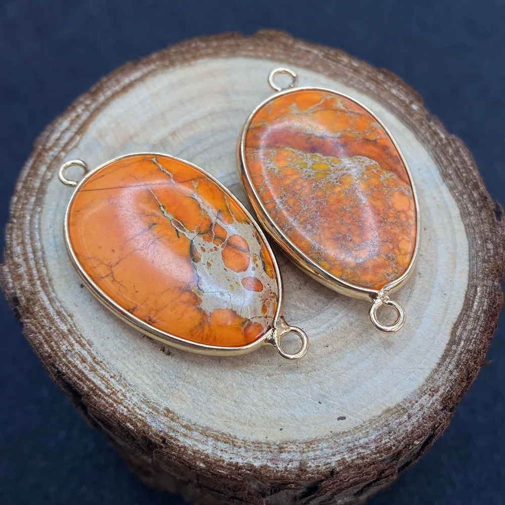 

Colorful Imperial Stone Natural Stone Stitching Oval Necklace Pendant Exquisite Jewelry Enamel Pendant Accessories Wholesale
