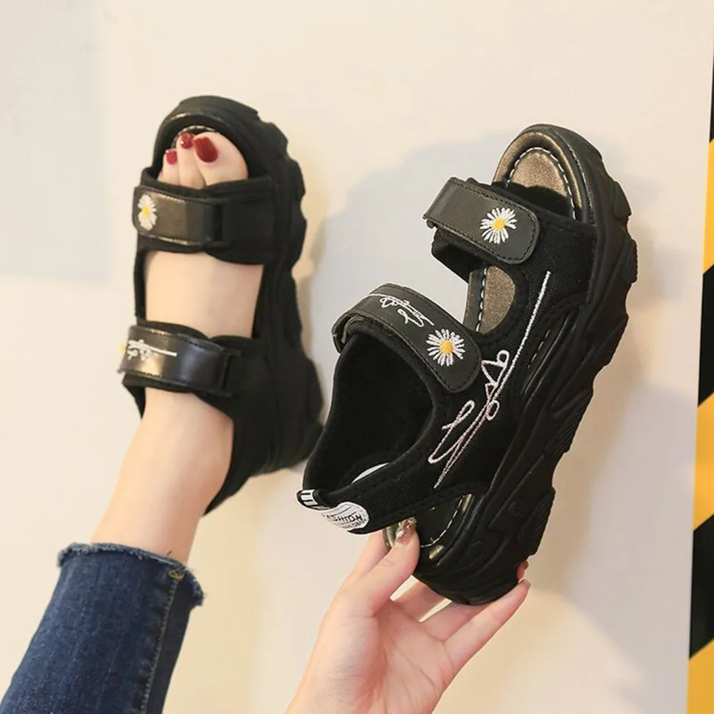 Сандалии женские с застежкой-липучкой уличные пляжные Босоножки на платформе