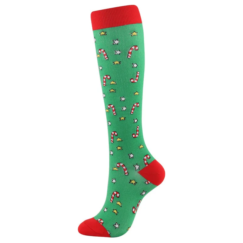 

Colorful Compression Socks Women Running Cycling Football Basketball Hip Hop Knee High Socks Relieve Pain Nylon Sports Socks Men