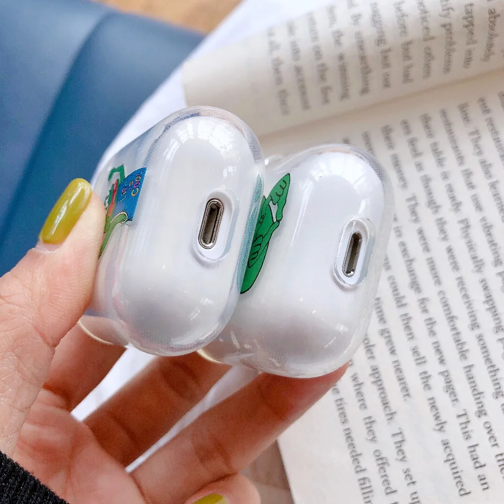 Мультяшная лягушка беспроводной Bluetooth наушники чехол для Apple AirPods 2 1 Зарядка lucency Мягкий ТПУ