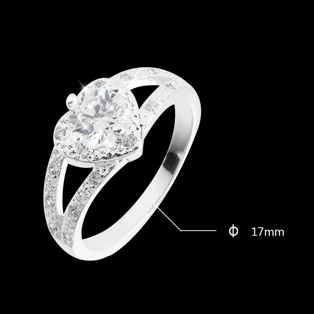 

Silver Plated rings wholesale Hot sale Inlaid stone heart ring/ Engagement ring/ Fashion Jewelry rings for women