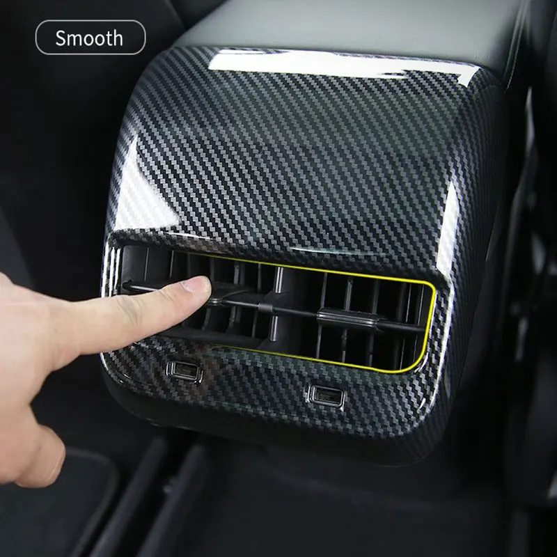 Carbon Fiber Pattern Для Tesla модель 3- автомобильные задние вентиляционные отверстия Выходная крышка 4 цвета - Название цвета: Carbon Fiber Pattern