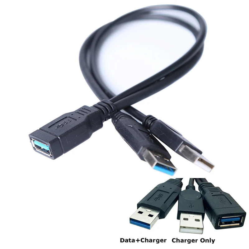 USB 3 0 Женский двойной Мужской дополнительный кабель удлинитель питания для 2 5