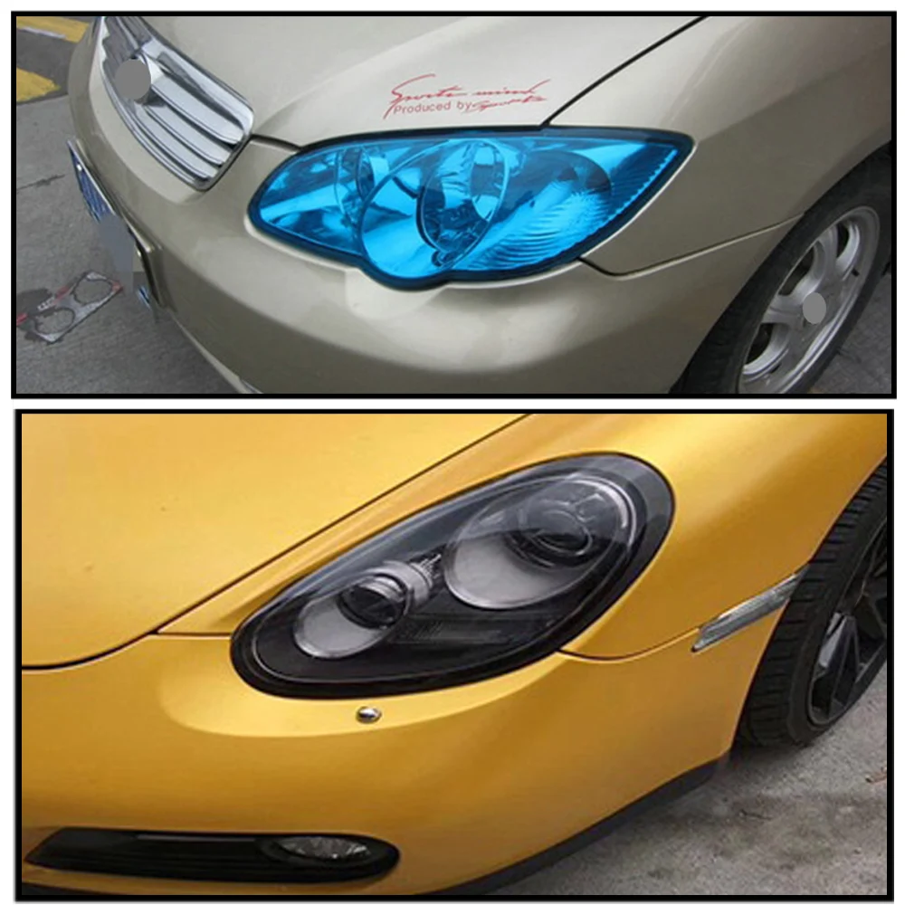 1Pc 30cmx2m Red Transparent Black Yellow Blue Auto Car Headlight Taillight Lamp Light Tinting Vinyl Film Sticker Protective Film