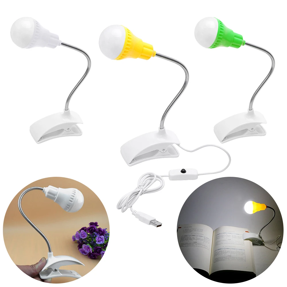 Настольная лампа светодиодная гибкая с USB-клипсой | Лампы и освещение