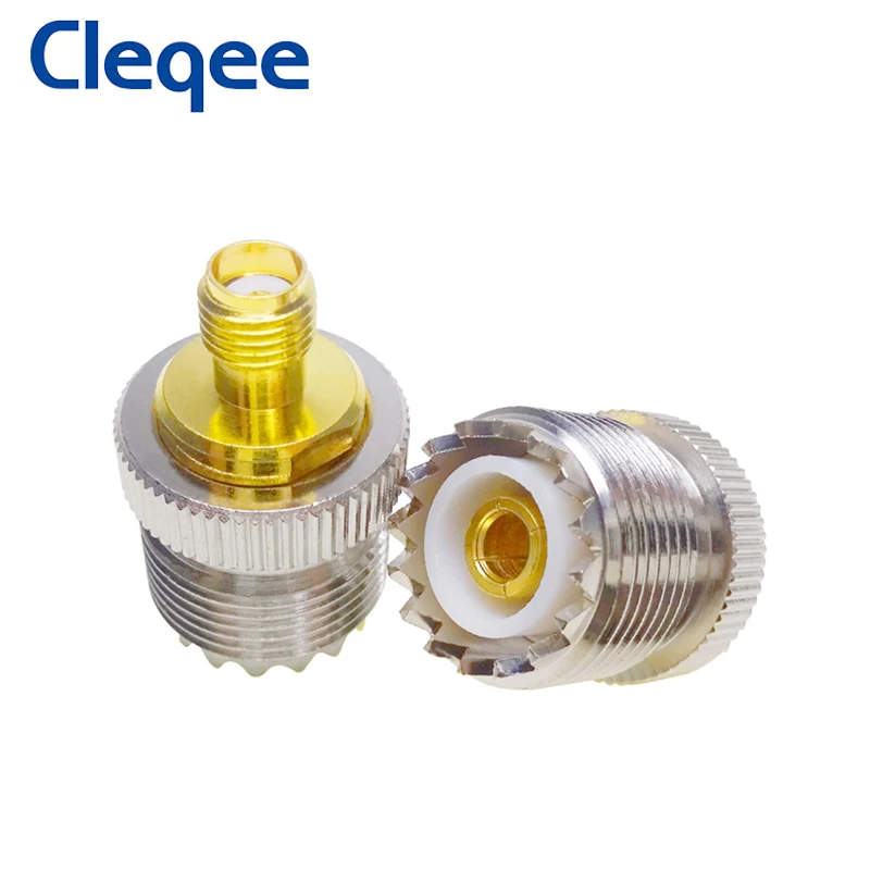Cleqee 1 шт. SMA Гнездовой к UHF гнездовой адаптер RF коаксиальный разъем SO-239 SO239