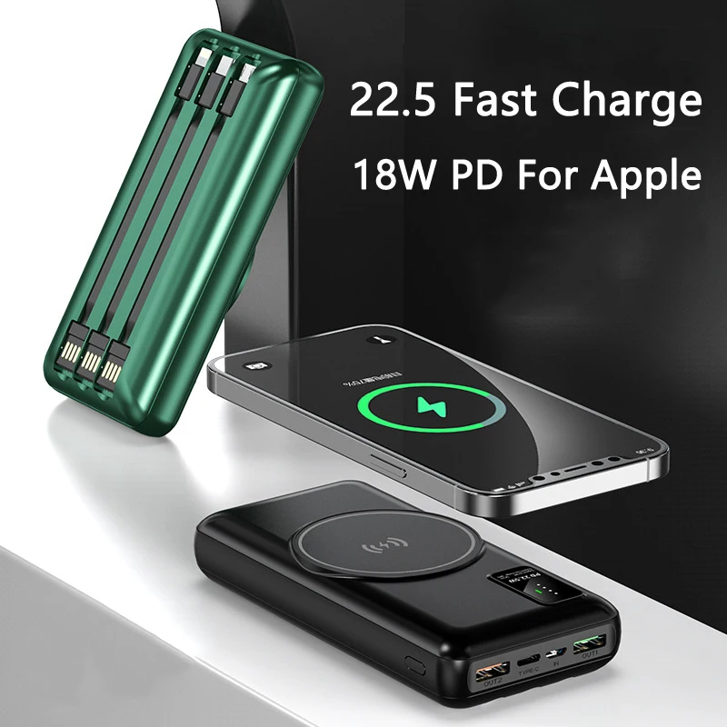 

15W Magnetic Qi Wireless Charger Power Bank 20000mAh 22.5W Fast Charging Powerbank for iPhone 13 12 Huawei P40 Xiaomi Poverbank