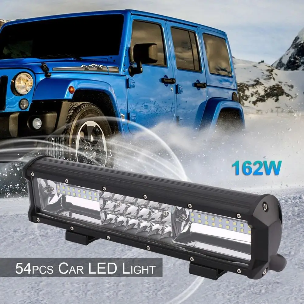 

54pcs Car LED Light Bar 162W LED Work Light Bar Flood Spot Combo Beam Waterproof Off Road Car Truck Boat Work Bulb