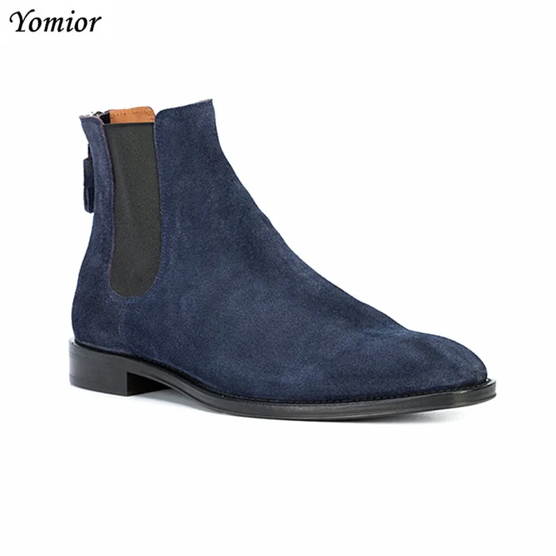Ботинки Челси мужские с острым носком винтажная Повседневная Классическая обувь